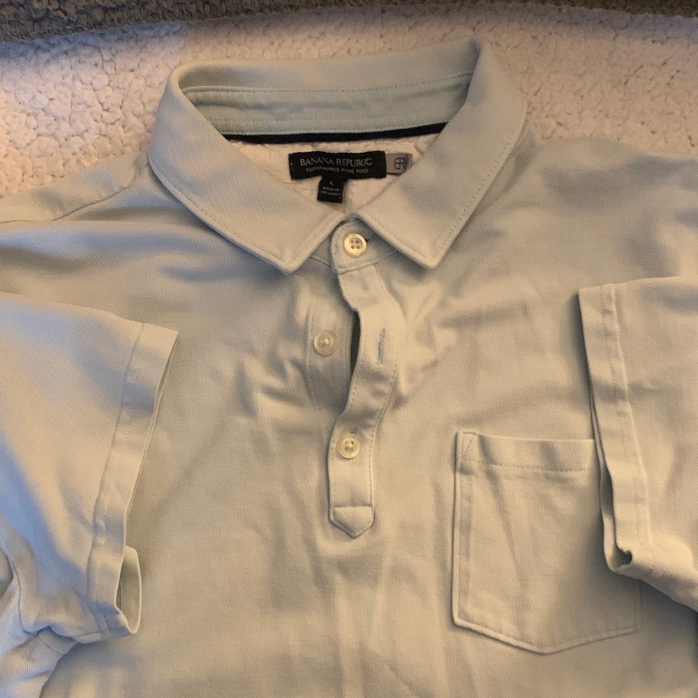 Banana Republic Men's Polo in Soft Blue